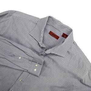 HUGO BOSS Mens 16 41 Blue Check Long Sleeve Dress‎ Shirt Modern Business Casual